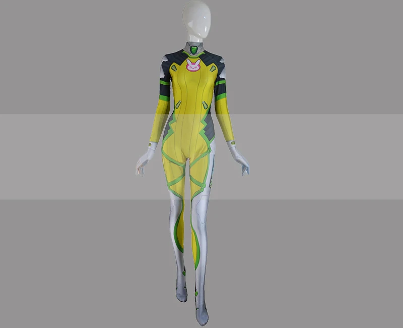 Customize Overwatch Hana Song D.Va Skin Lemon-Lime Cosplay Zentai Suit Costume Outfit | Тематическая одежда и униформа