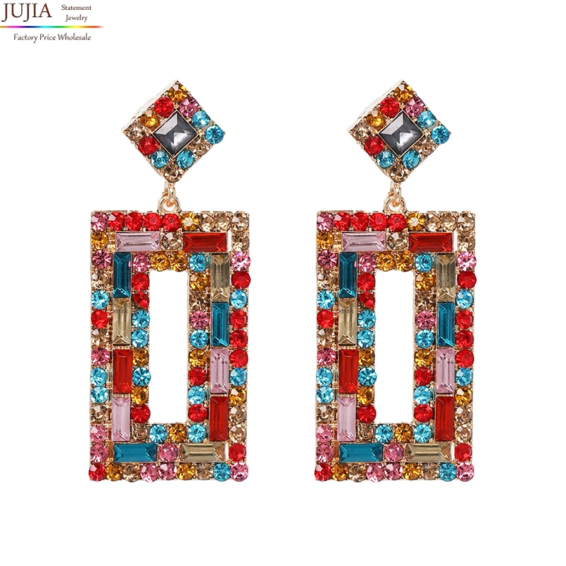 

New 2019 fashion jewelry women crystal vintage statement stud Earrings for women jewelry Factory Price wholesale