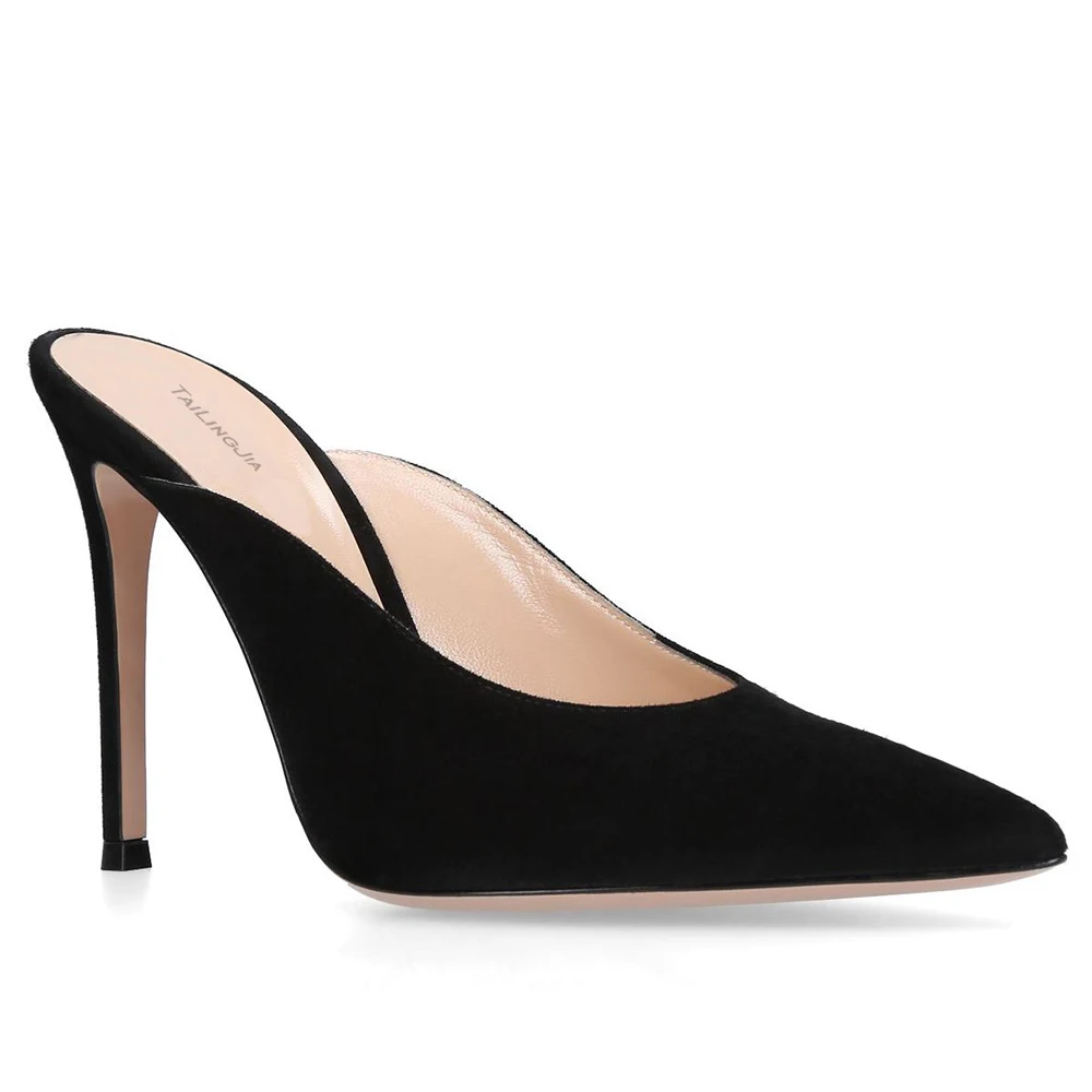 closed toe high heel black mules (1)
