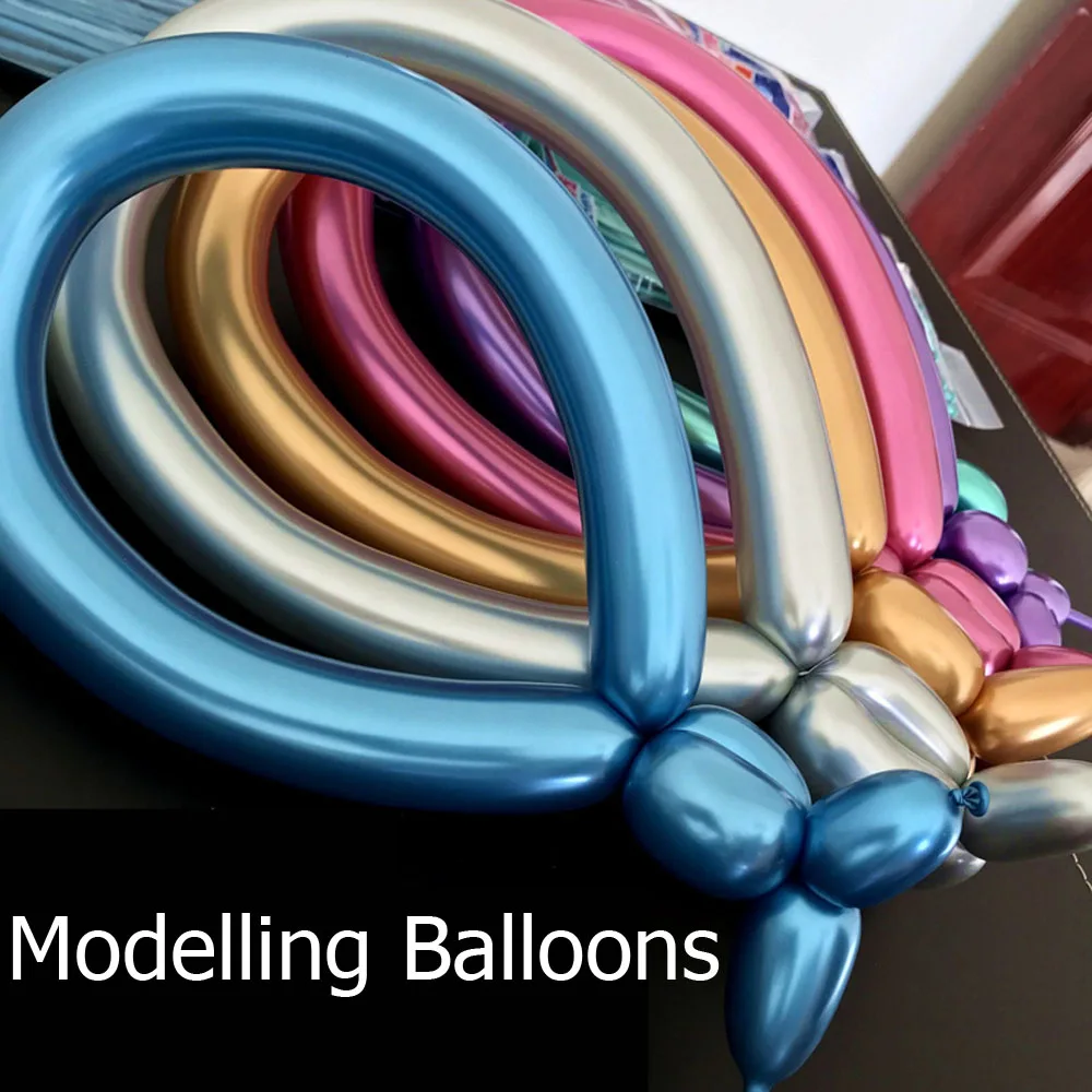 

Modelling Balloon New Sale 1PC Luxury Metal Colors Long Pattern Latex Ballons DIY Interesting Baloon Party Festival Decors ZY191