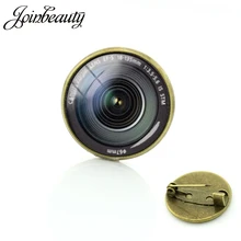 Joinbeauty fotografia câmera lente broches dslr lentes arte imagem de vidro cabochão cúpula emblema popular pinos jóias presentes t371