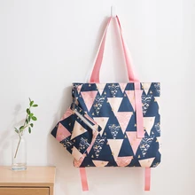 Модная прочная Женская Студенческая хлопковая льняная Одиночная хозяйственная сумка через плечо сумка с небольшой сумкой клетчатые женские сумки для покупок