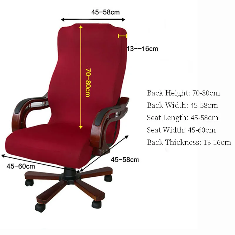 Чехол для компьютерного стула размера плюс, чехол для кресла, чехол для офисного стула, чехол для офисного вращающегося стула