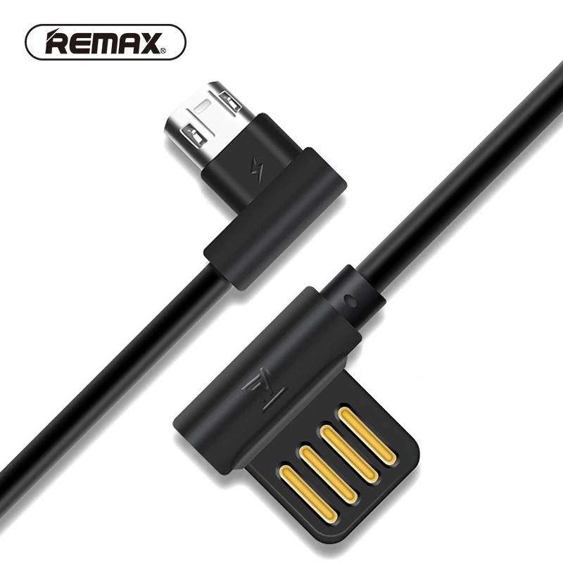 

Remax 90 degree Dual-side 1.0m micro usb data cable TPE L bending 2.1A fast charging game cable for android samsung/xiaomi