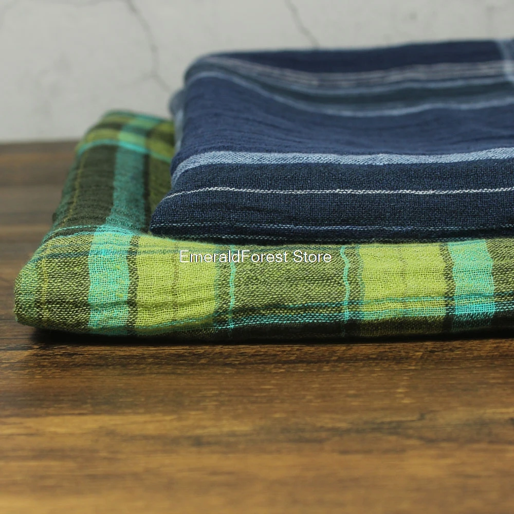 High-quality yarn-dyed cotton linen drape-like washable cloth robe dress fabric | Дом и сад