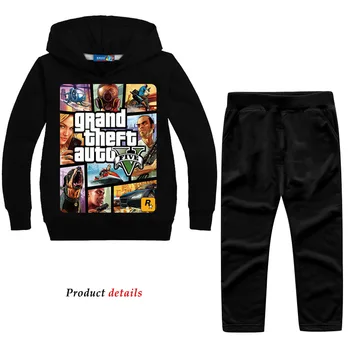 

Z&Y 2-14Years Grand Theft Auto Gta V 5 Clothing Set Hoodie and Pants Set Toddler Boys Clothing Kids Tracksuit Sportsuit Outfit