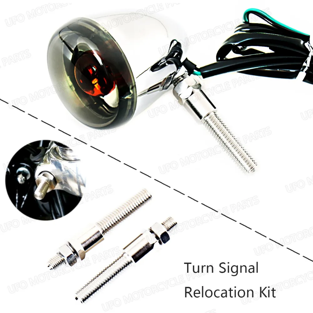 Motorcycle 39mm Black Turn Signal Mount Bracket Fork Relocation Clamps