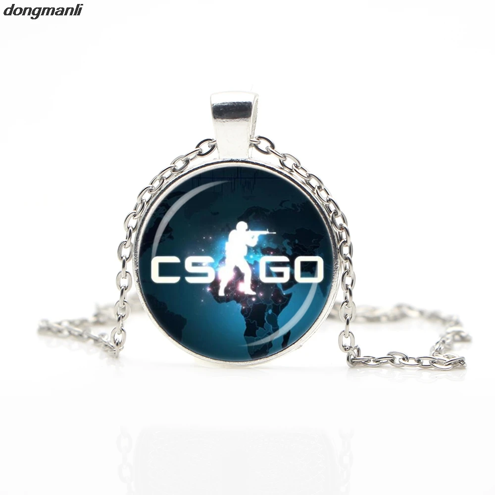 WS0724 Caxybb Jogos CS IR vidro Colar de Corrente masculina CSGO Anime colares Declaração Pingentes Melhores Amigos Presente Da Jóia
