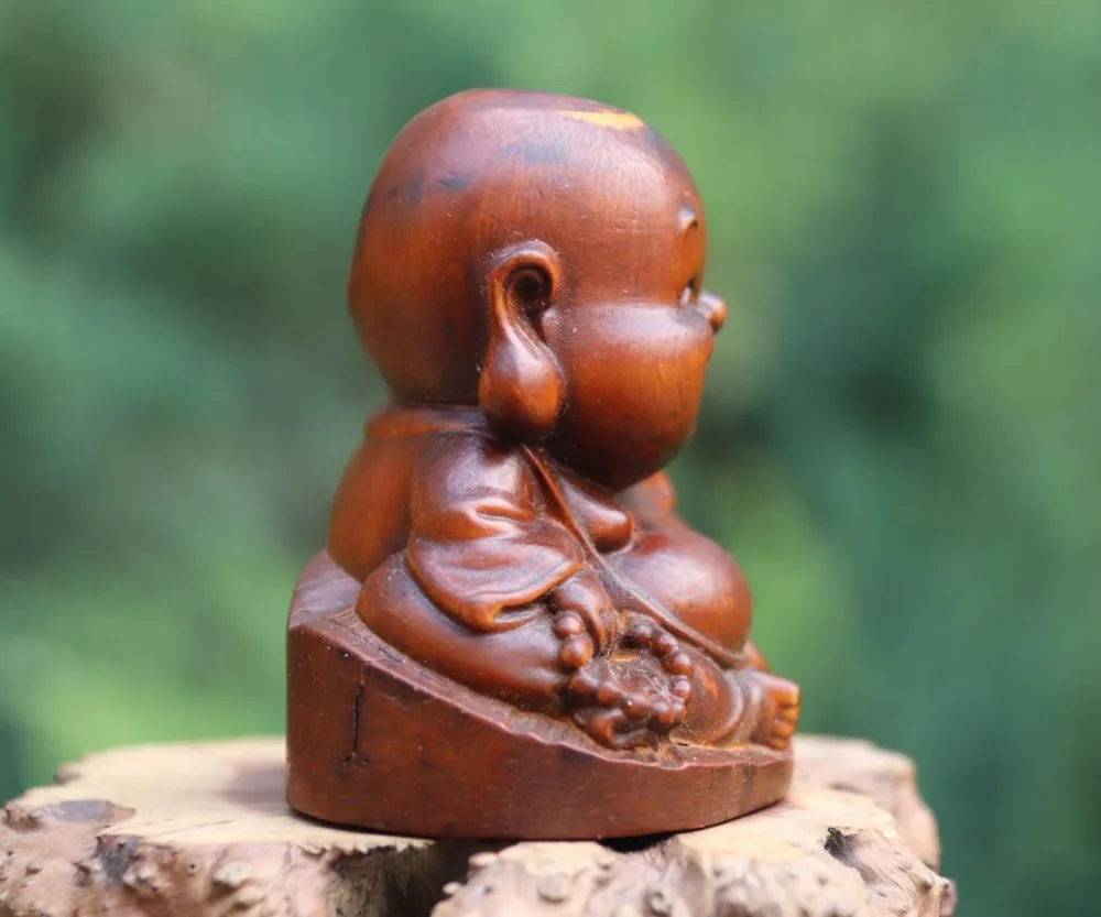 7 см China Boxwood Sack искусственное богатство|Статуи и скульптуры| |