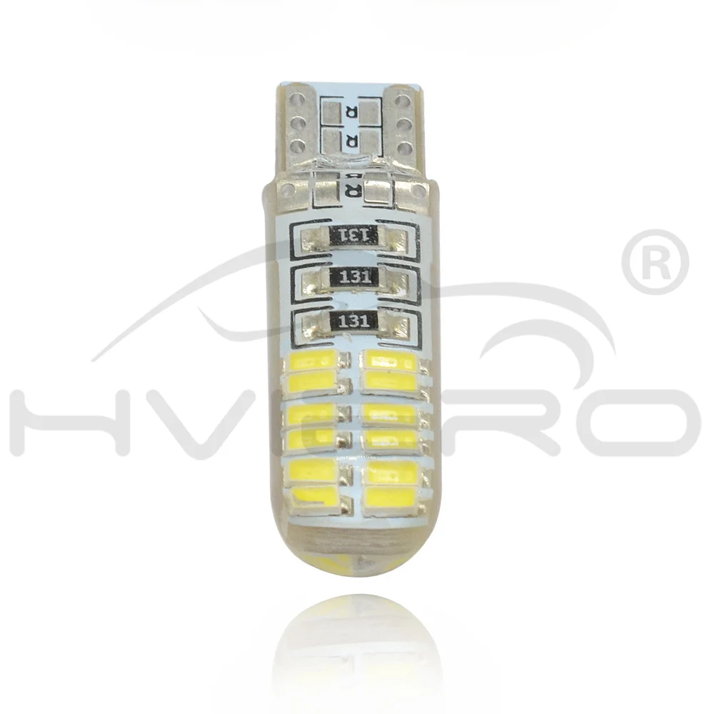 

Car LED 1PCS T10 W5W DC 12V Canbus 24SMD 5050 Silicone shell LED Lights Bulb No Error Led Parking Fog light Auto car-styling