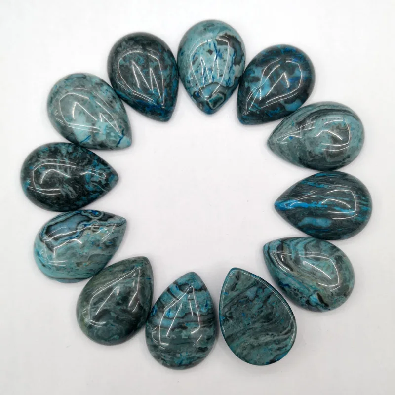 

Natural stone cab cabochon blue agates water drop beads for jewelry making 25x18MM Fashion Ring accessories 20Pc Free shipping