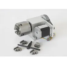 Nema 23 шаговый двигатель(6:1) K12-100mm 4 кулачковый патрон 100 мм CNC 4-я ось(aixs, ось вращения) и для мини-фрезерного станка с ЧПУ
