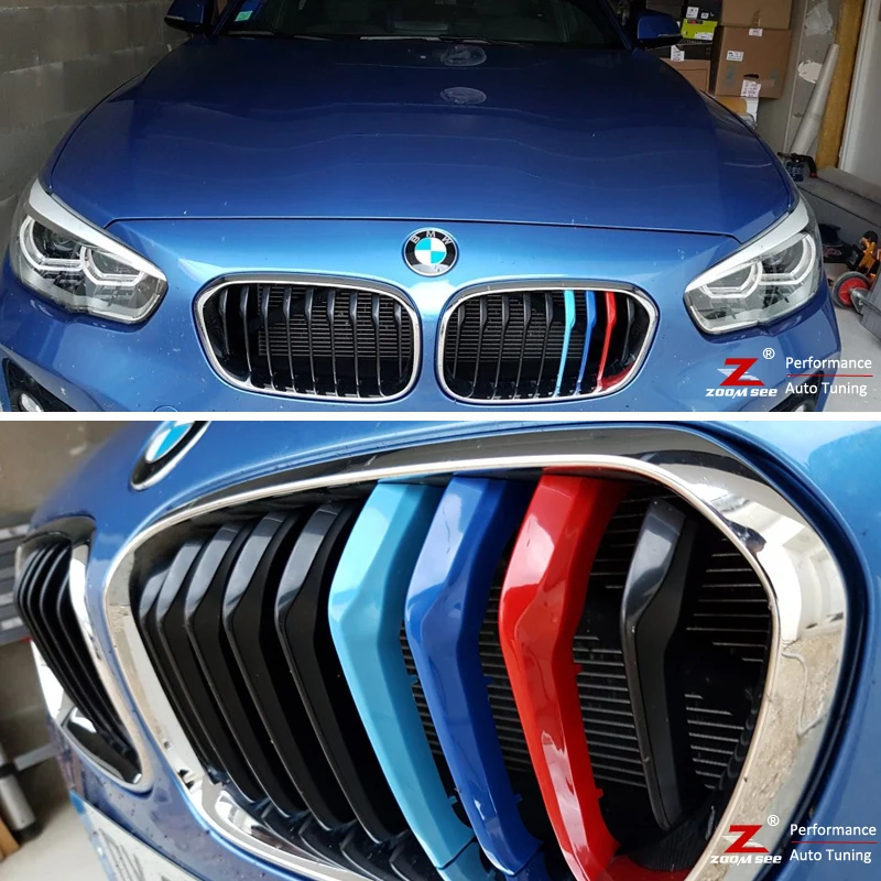 Для 2015-2018 BMW 1 серии F20 F21 125i M135i M140i (9 решетки) 3D M укладки передняя решетка отделка полосы крышку наклейки