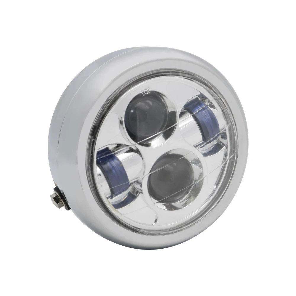 Universal Motorcycle Headlight 6.5 Inch LED Round Head Lamp Bulb for Harley Sportster Cafe Racer Bobber Cruisers Choppers (4)