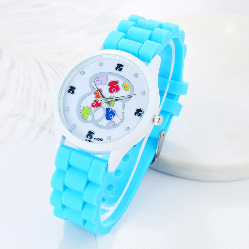 Роскошные брендовые Силиконовые кварцевые часы с медведем reloj mujer женские часы желе повседневные женские наручные часы Relogio Feminino