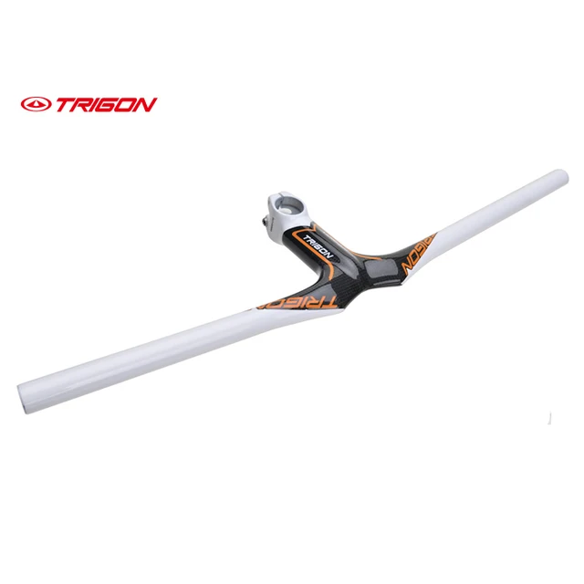 Cheap Trigon HB110 MTB full carbon fiber moutain bike bicycle flat handlebar horizontal bar integrated handlebar 580mm width white