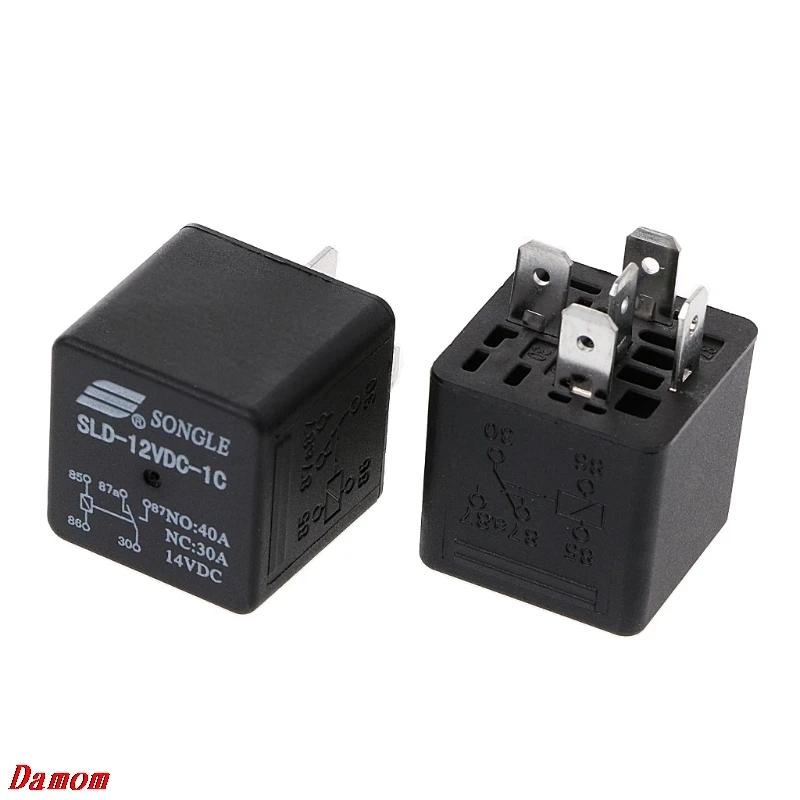 

2Pcs SLDH-12VDC-1C 1.6W High Power Relay NO 80A NC 60A 5pin Automotive Relay Damom