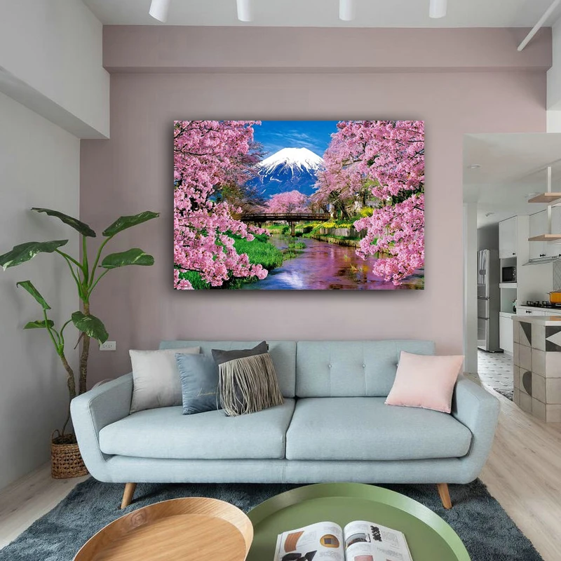 

DIY colorings pictures by numbers with cherry tree picture drawing Relief painting by numbers framed Home