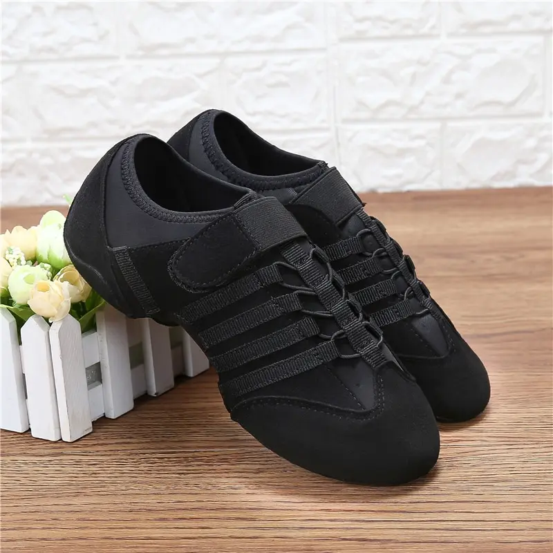 Ceny Płócienne buty do tańca łacińskie buty jazzowe kobieta kryty taniec nowoczesny buty damskie letnie oddychające sneakersy buty imprezowe dla kobiet