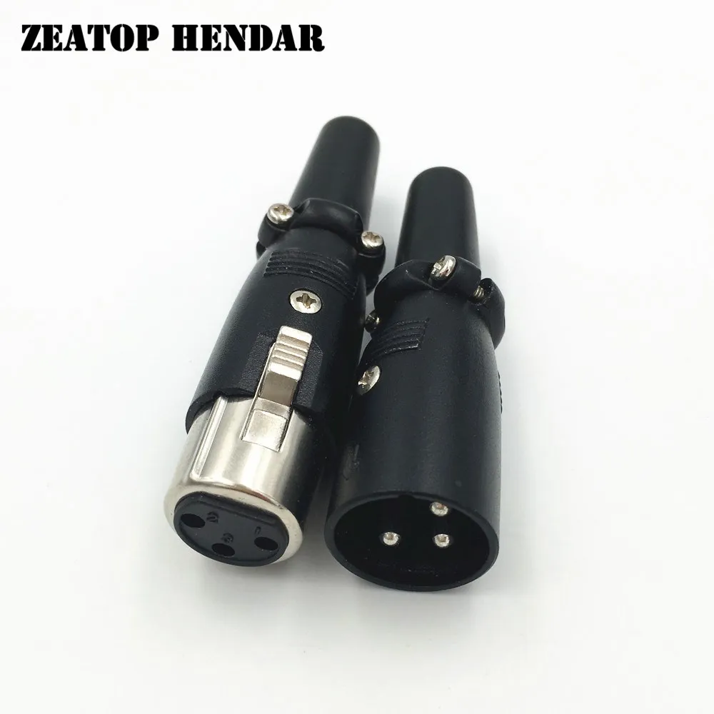 50Pcs Black XLR 3 Pin Male and Female Jack Soldering for Mic Microphone