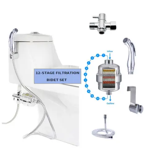 ABS Toilet Bidet Spray Kit Hand Held Shattaf Set W/ Shower Water Filter | Обустройство дома