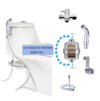 

ABS Toilet Bidet Spray Kit Toilet Hand Held Shattaf Set W/ Shower Water Filter