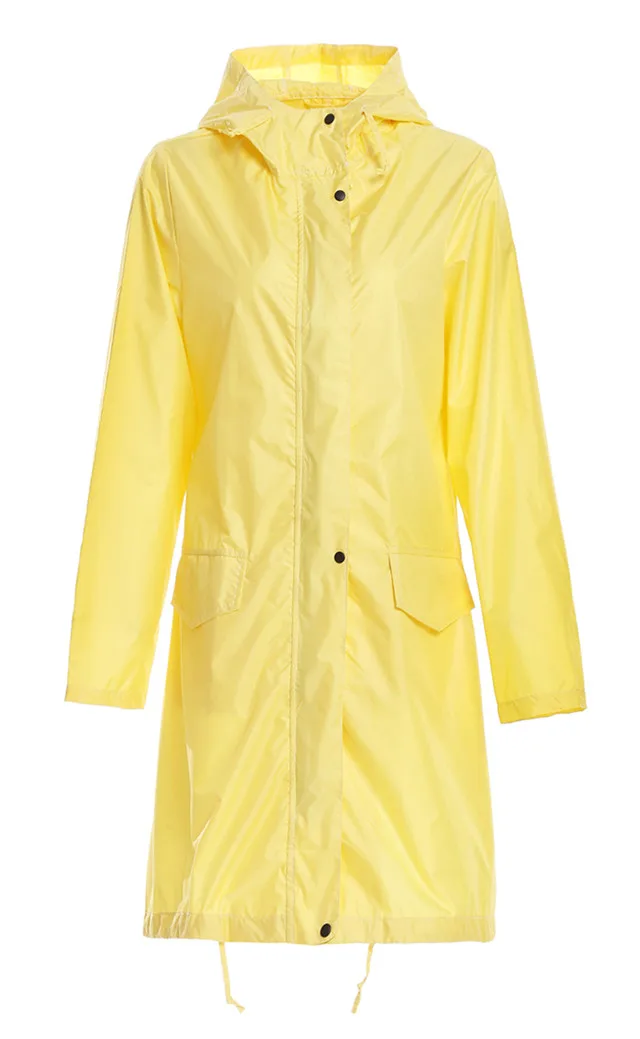 Длинный тонкий плащ для женщин и мужчин, водонепроницаемый капюшон, светильник, дождевик, пончо, куртка, плащ для женщин, Chubasqueros Impermeables Mujer - Цвет: yellow
