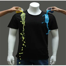 Для мужчин гидрофобные футболка Технология 0mpassionate Водонепроницаемый, поглощая формальдегид и Stainproof дышащая быстросохнущая короткий рукав