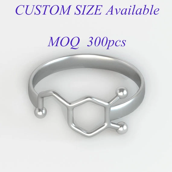 

Hfarich Fashion Dopamine Molecule Chemistry Neurotransmitter Science Jewelry Ring for Women Wedding Party Gifts New Year Gift