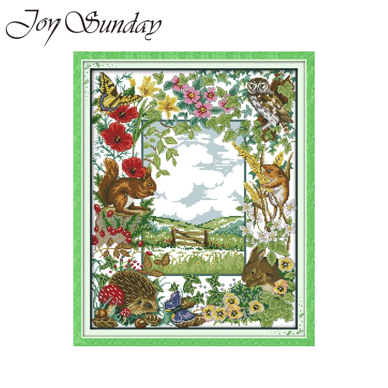 

Animal House Joy Sunday Counted Cross Stitch Kits 11CT 14CT DMC Aida Fabric Printed Canvas DIY Handwork Embroidery Needlework