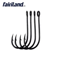 10 шт. Червячное лезвие спиннера рыболовные крючки черные тефлоновое покрытие 2#4#6#8#10# острый круглый изгиб колючая walleyes рыболовные крючки