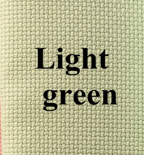 25x25 см Aida 14ct белая ткань розовый черный льняной зеленый вышивка крестиком Ткань Холст Сделай Сам рукоделие ручной работы - Цвет: Light green