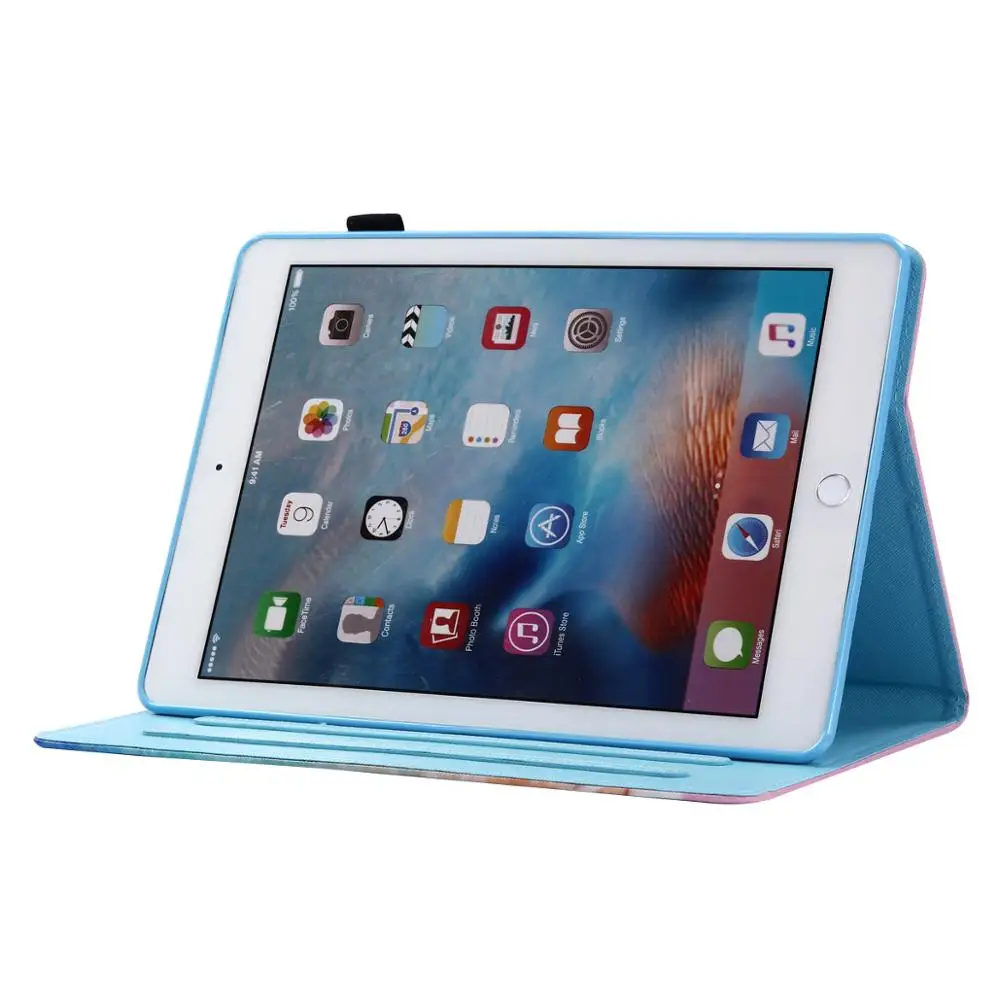 Чехол для iPad 6th поколения 5th Air 1/Air 2/Pro 9,7 10,5 11 Mini 1 2 3 4 7,9 чехол Funda с мультяшным котом Смарт кожаный чехол