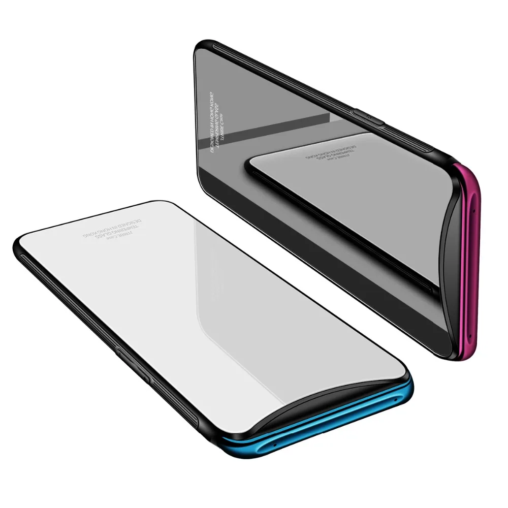 Для OPPO Find X чехол из закаленного стекла для Гибридный Жесткий ПК Мягкий ТПУ