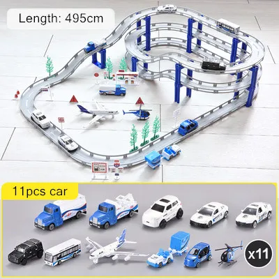 72 шт. сплав Электрический гоночный трек многослойная сборка вращается гоночная дорожка 12 км/ч сплав рельс автомобиль детские развивающие игрушки - Цвет: 5806-B1