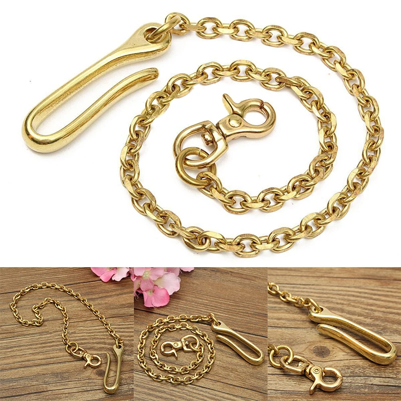 Shellhard 45cm 18inch Solid Brass Trouser Jean Wallet Chain Keychain For Motorcycle Biker Trucker Apparel Matching Supply