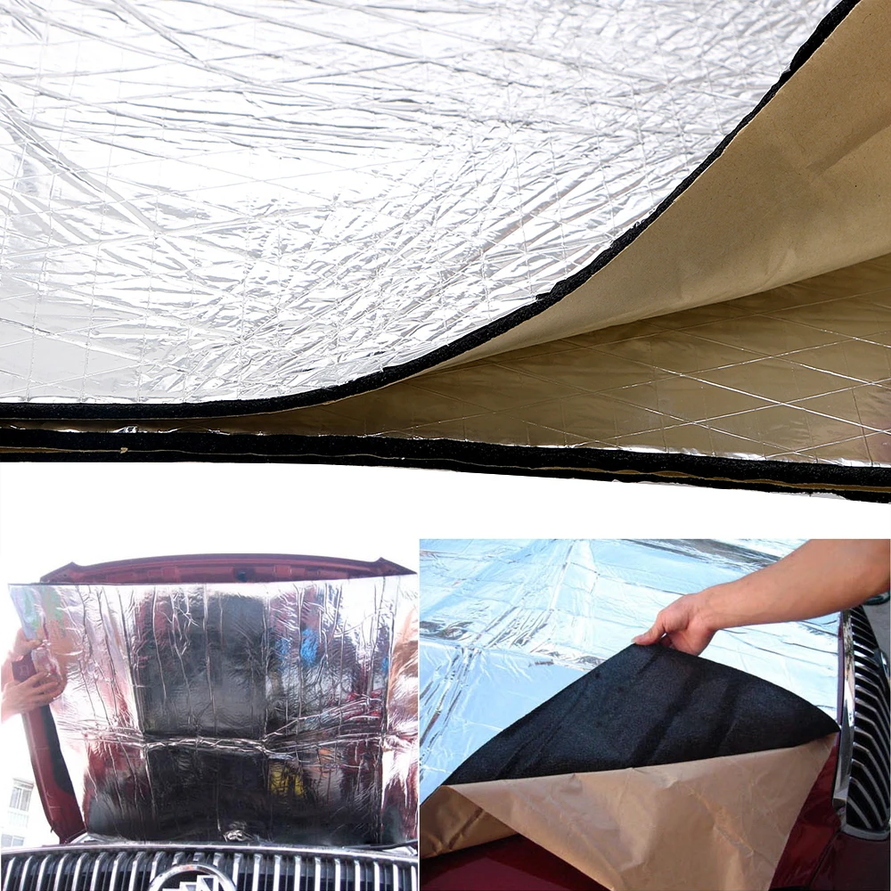 

Universal Seismic Cushion Vehicle Engine Firewall Heat Mat Sound Deadener 140x100 cm Car Hood Insulation Mat Thickening