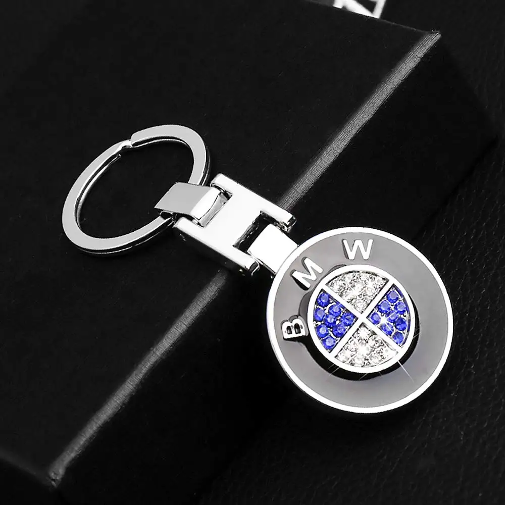 

B.M.W 3D Car Key Chain Accessories with Shining Crystal, Double Sided Zinc Alloy Metal Keyring Logo Car Keychain with Gift Box
