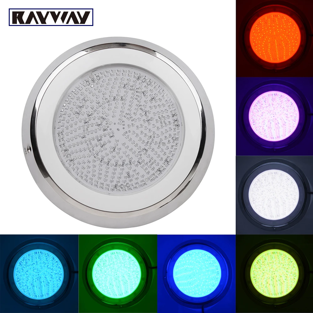 

6pcs High quality AC12V Wall mounted 54W RGB swimming pool light Stainless Pond Fountain Underwater IP68 Waterproof Lamp