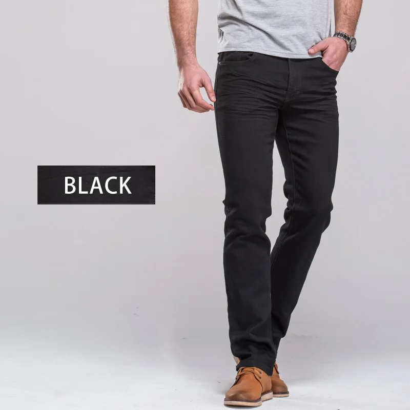 GRG Men's Jeans Classic Straight Fit Stretch Denim Jeans Casual Blue Black Trousers Stretch Long Pants