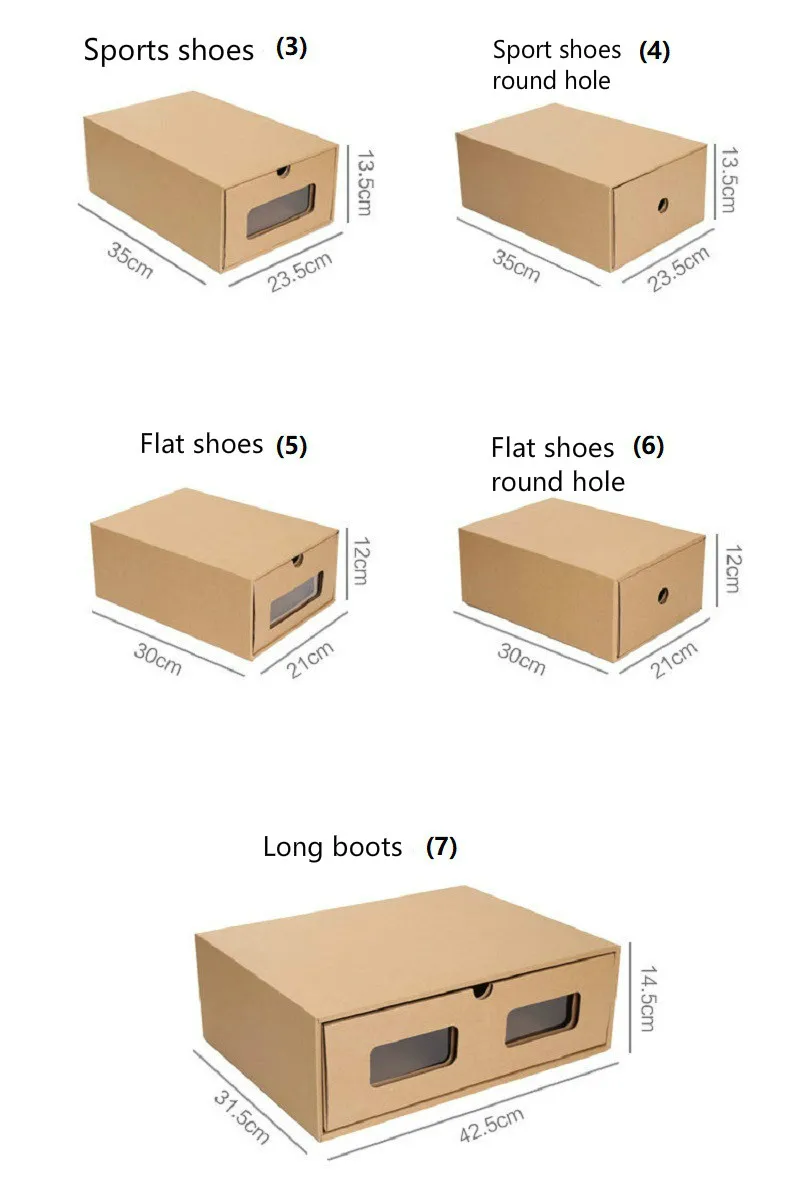 Коробка для хранения обуви из крафт-бумаги в японском стиле, чехол для хранения ящиков, обуви, кроссовок, Органайзер