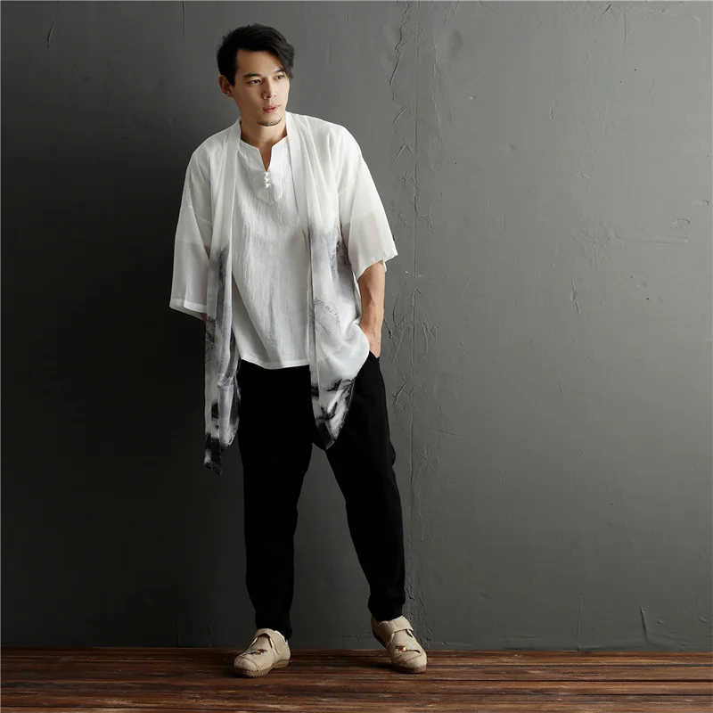 Hisenky Plus Size Summer Autumn Chinese Style Men's