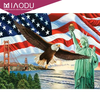 

Miaodu 5d Diy American and Eagle National flag Diamond Painting Full Square Daimond Paintings Diamant Embroidery Home Decoration