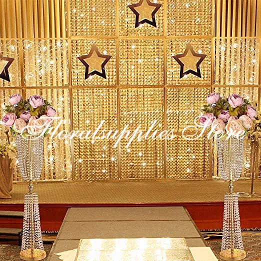 80cm Tall High grade Crystal Flower Stand Wedding Road Lead Holders Centerpiece Chandelier Metal Vase | Дом и сад