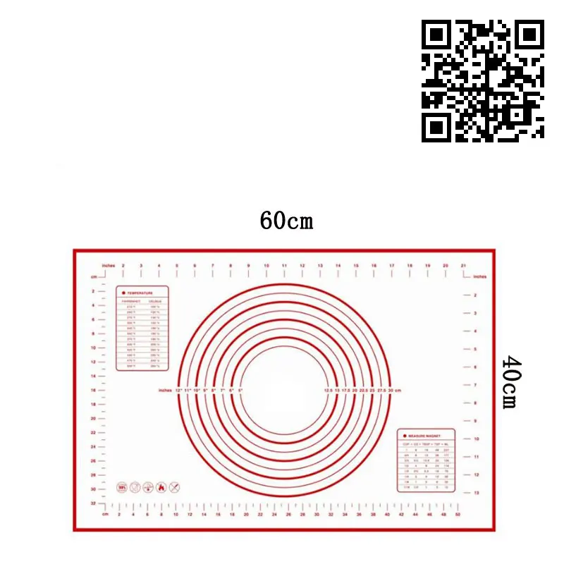 Vanzlife Платиновый силиконовый коврик тесто разделочная доска со шкалой большой нескользящий Силиконовый коврик кухонный коврик для выпечки 40*60 см