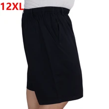 Летние хлопковые шорты размера плюс, мужские плюшевые шорты размера плюс, эластичные шорты для папы с карманами на молнии