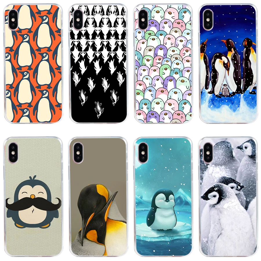 41H Penguin Party Custodia Morbida In Silicone Tpu Cover Per Iphone 5 5S Se X Xr Xs Max Case