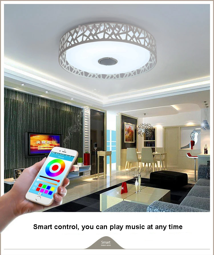 

2017 New RGBW Music LED ceiling Light with Bluetooth control Color Changing Lighting led ceiling lamp for Romantic party