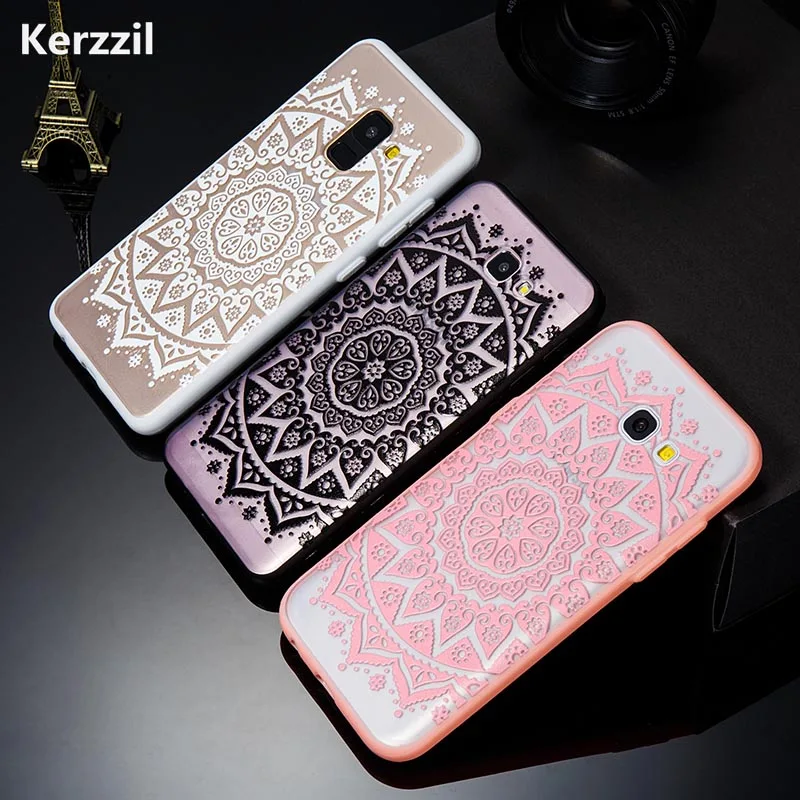Kerzzil Case For Samsung Galaxy Note 8 S8 S9 Plus S6 S7 Edge Retro Lace Flower Cases J7 J5 J3 Prime A8 A6 2018 Back Cover |