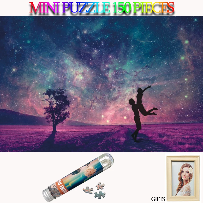 

MOMEMO Romantic Starry Sky Mini Tube Paper Puzzle 150 Pieces Jigsaw Puzzle Adults Landscape Puzzle Games Toys Kids Teens Gifts